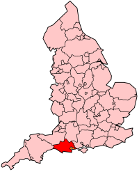 Dorset's Location within England