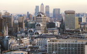 The Canary Wharf complex viewed from the City of London