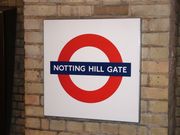 London Underground "Roundel" sign at Notting Hill Gate