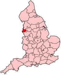 Merseyside's Location within England