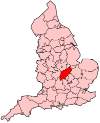 Northamptonshire's Location within England