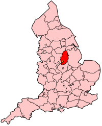 Nottinghamshire's Location within England